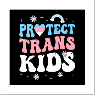 Protect Trans Kids Lgbt Pride Support Transgender Groovy Posters and Art